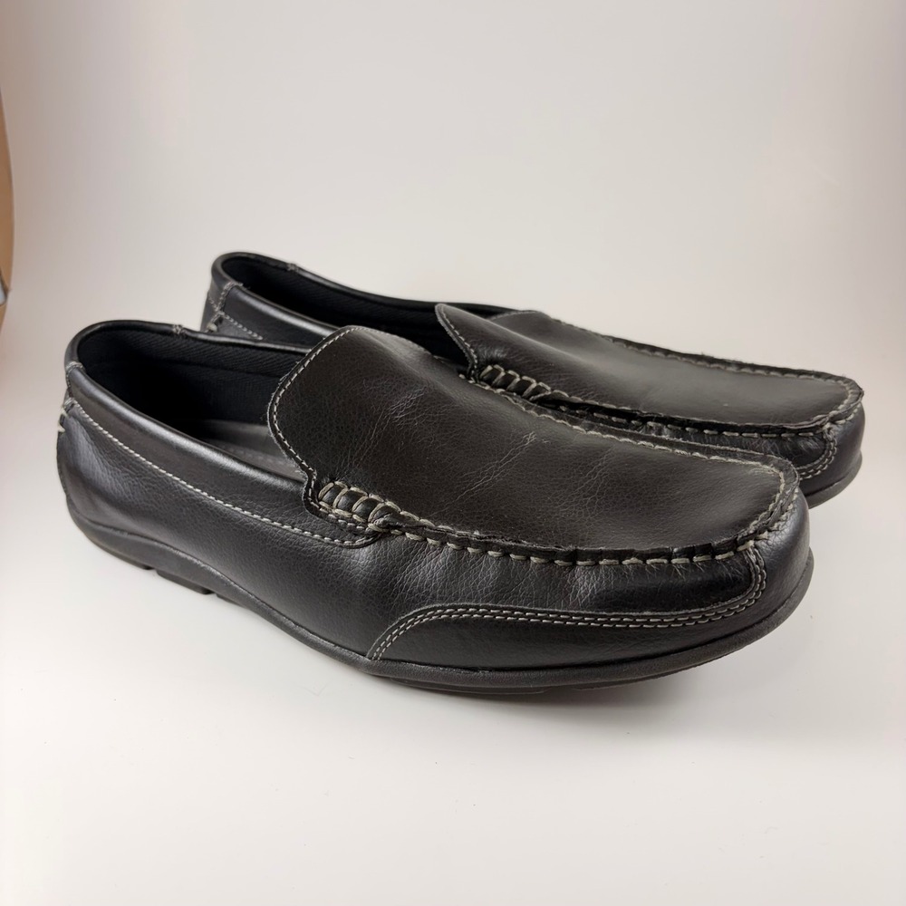 Joseph Abboud Mens Black Slip On Loafers Driving Shoes US 11